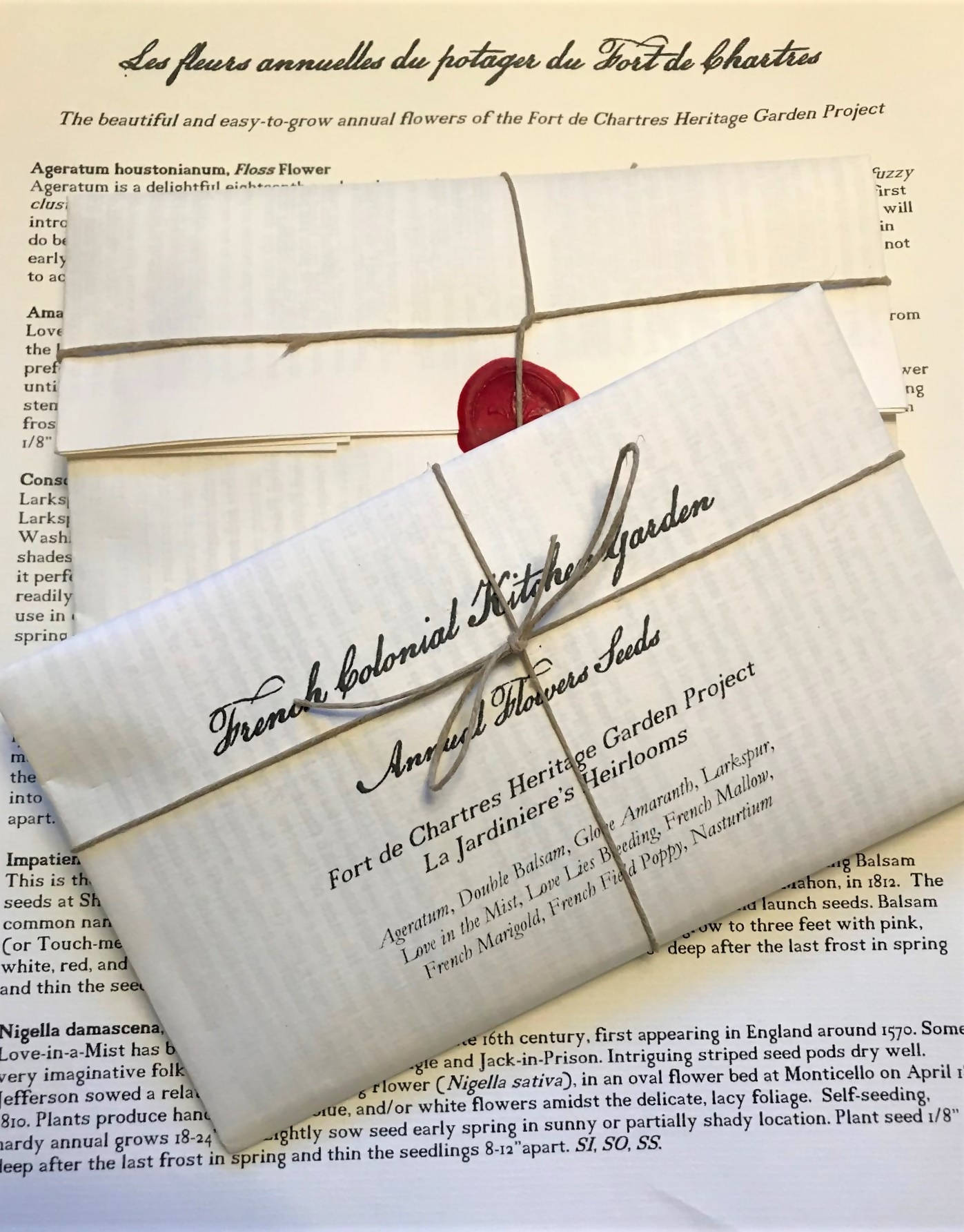 monticello flower seeds French Colonial Kitchen Garden Annual Flower Seed Collection – Heart of Illinois Country Heritage Shop