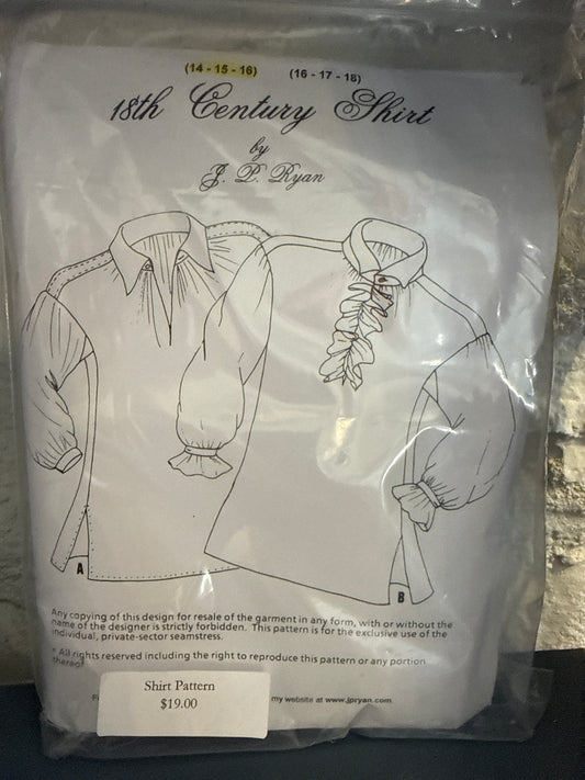 JP Ryan 18th Century Shirt Pattern
