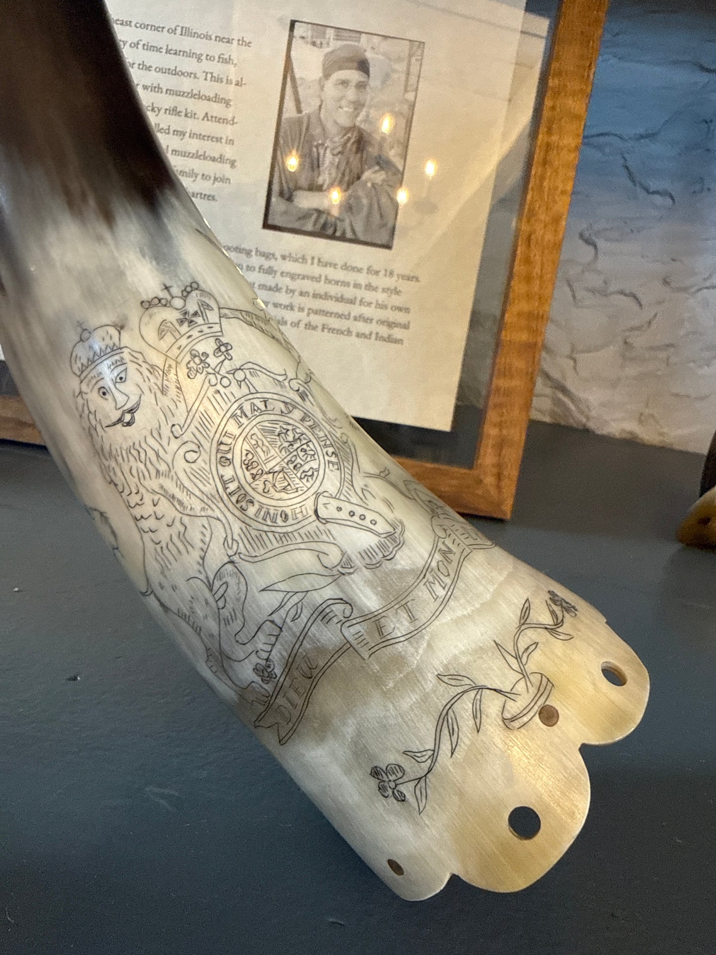 Carl Handel Scrimshaw Powderhorn