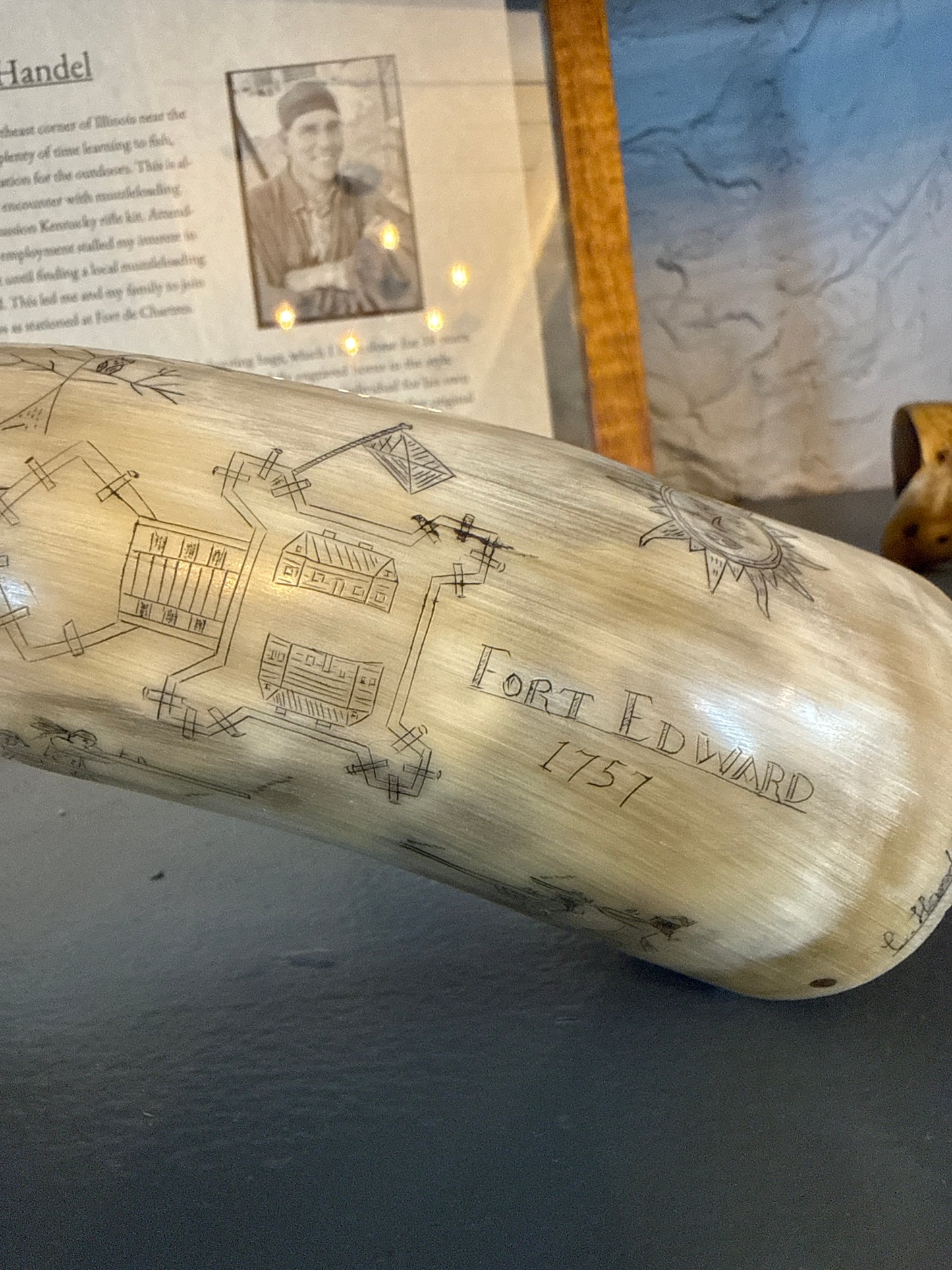 Carl Handel Scrimshaw Powderhorn