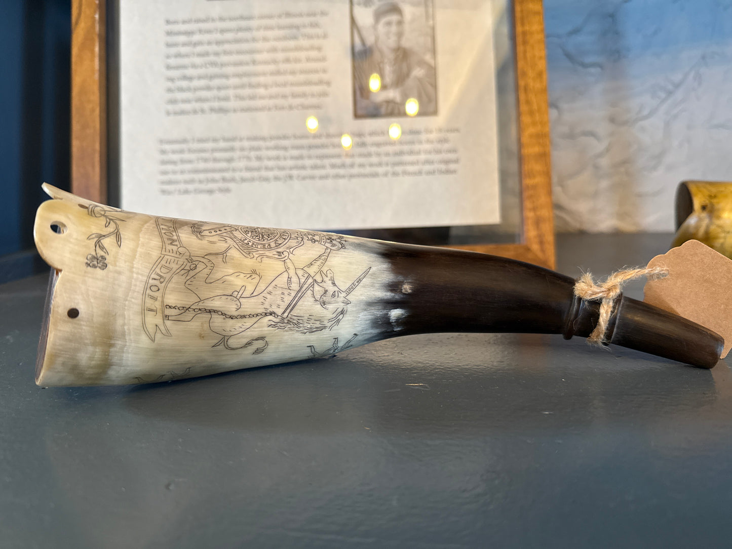 Carl Handel Scrimshaw Powderhorn